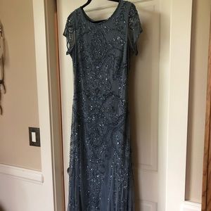 Pisarro Nights blue beaded long dress size 12